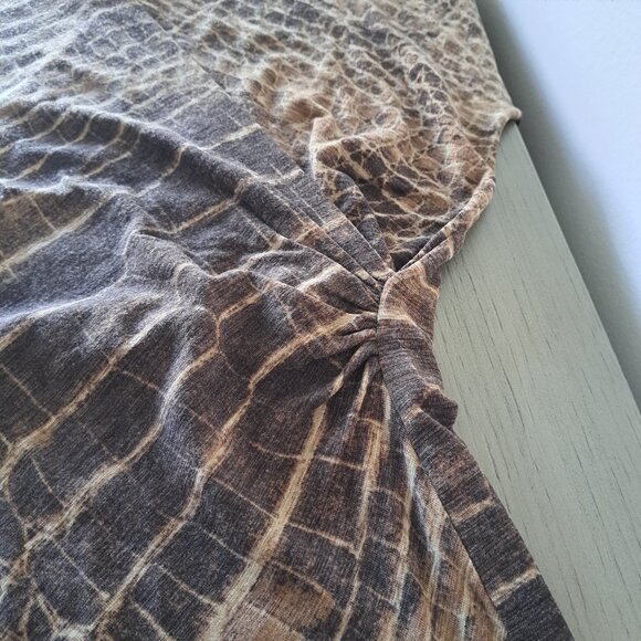 MaxMara V Neck Wrap Style Croco Pattern Wool Blend Sweater Draped Top Italy Sz S - Picture 6 of 11